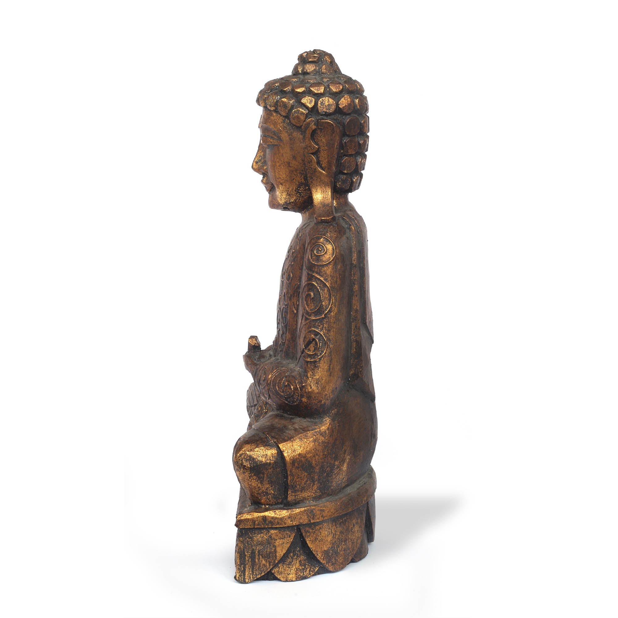 Figur 'Buddha sitzend', vintage gold, H 55 cm, B 30 cm, L 20 cm von fischer's lagerhaus