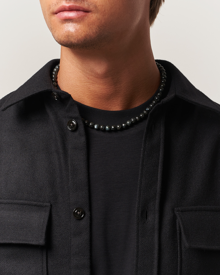 Tom Wood Cove Necklace Black Larvikite