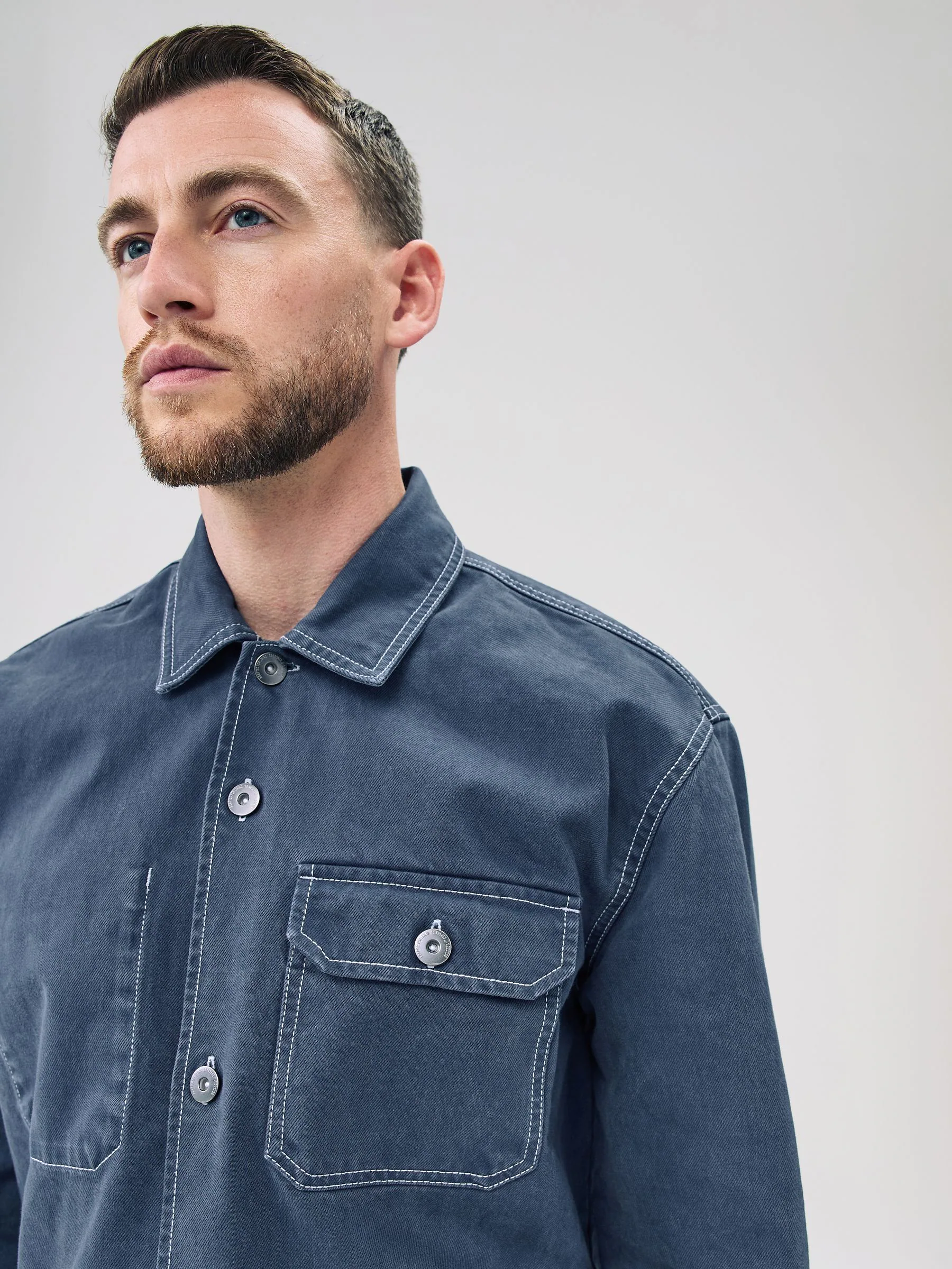 Donkerblauw - Canvas Shacket Overshirt