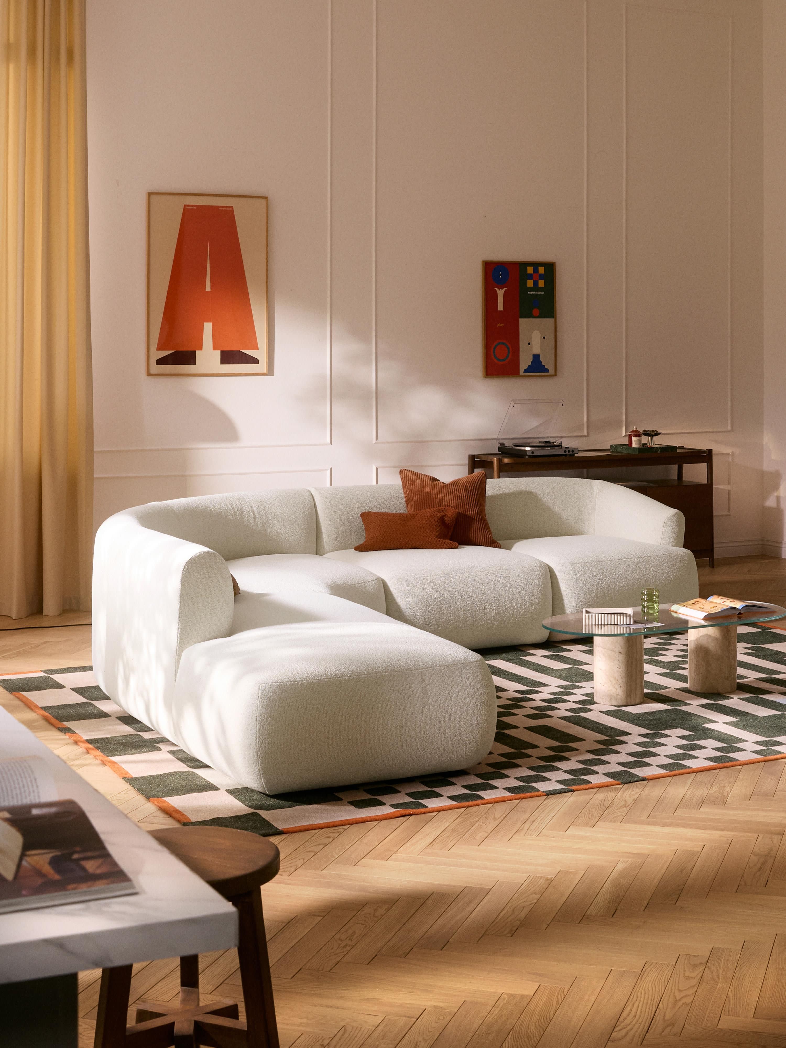 Modulaire bouclé hoekbank Sofia (4-zits)