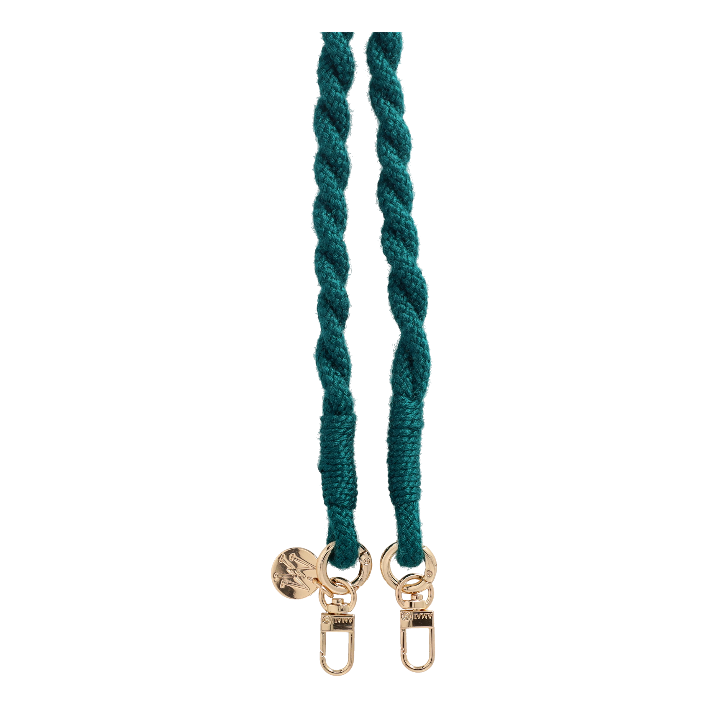 Handgemachte Handykordel Gedrehtes Umhängeband für Handyhüllen Gold - Dark Green