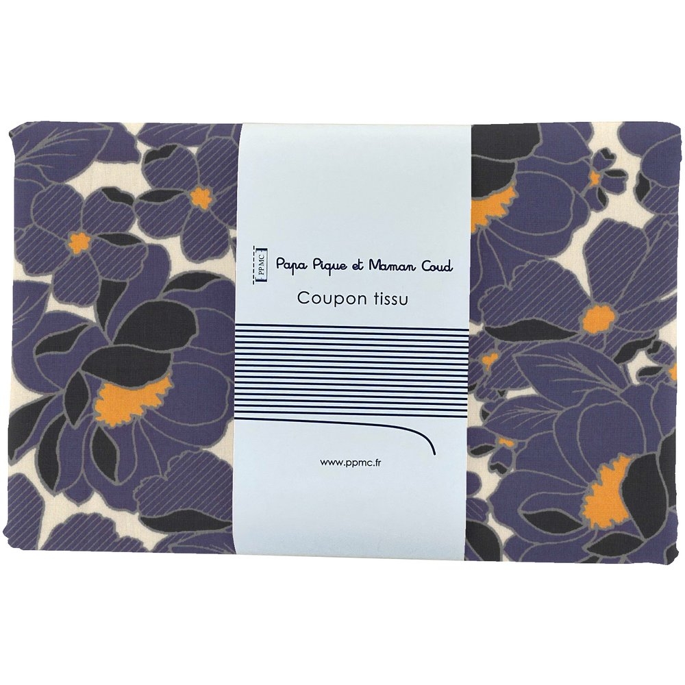 Coupon Tissu 1 M Pensées Marines