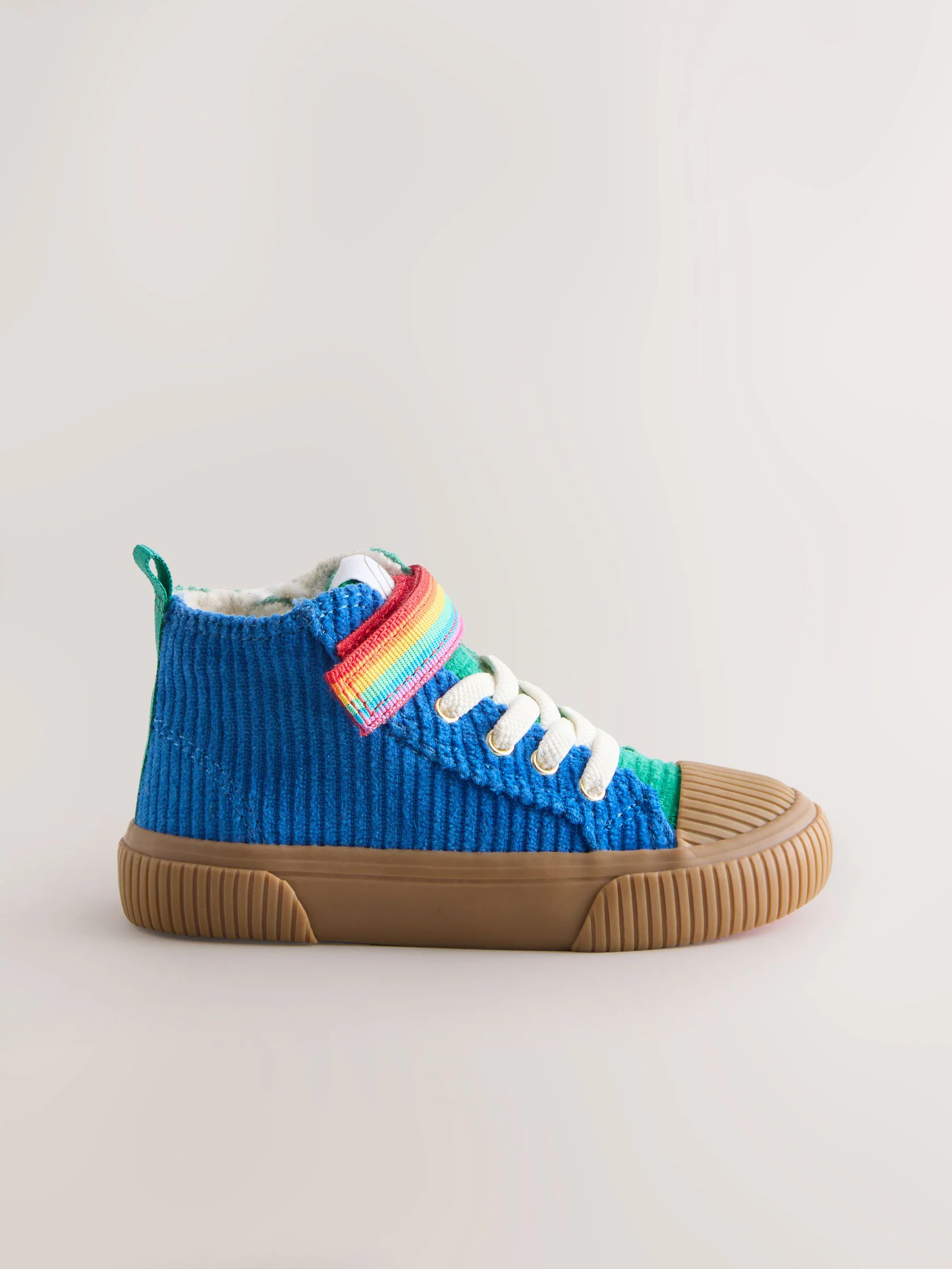 Regenboogprint - Little Bird by Jools Oliver Corduroy Borg Lined Hi-Top Trainers