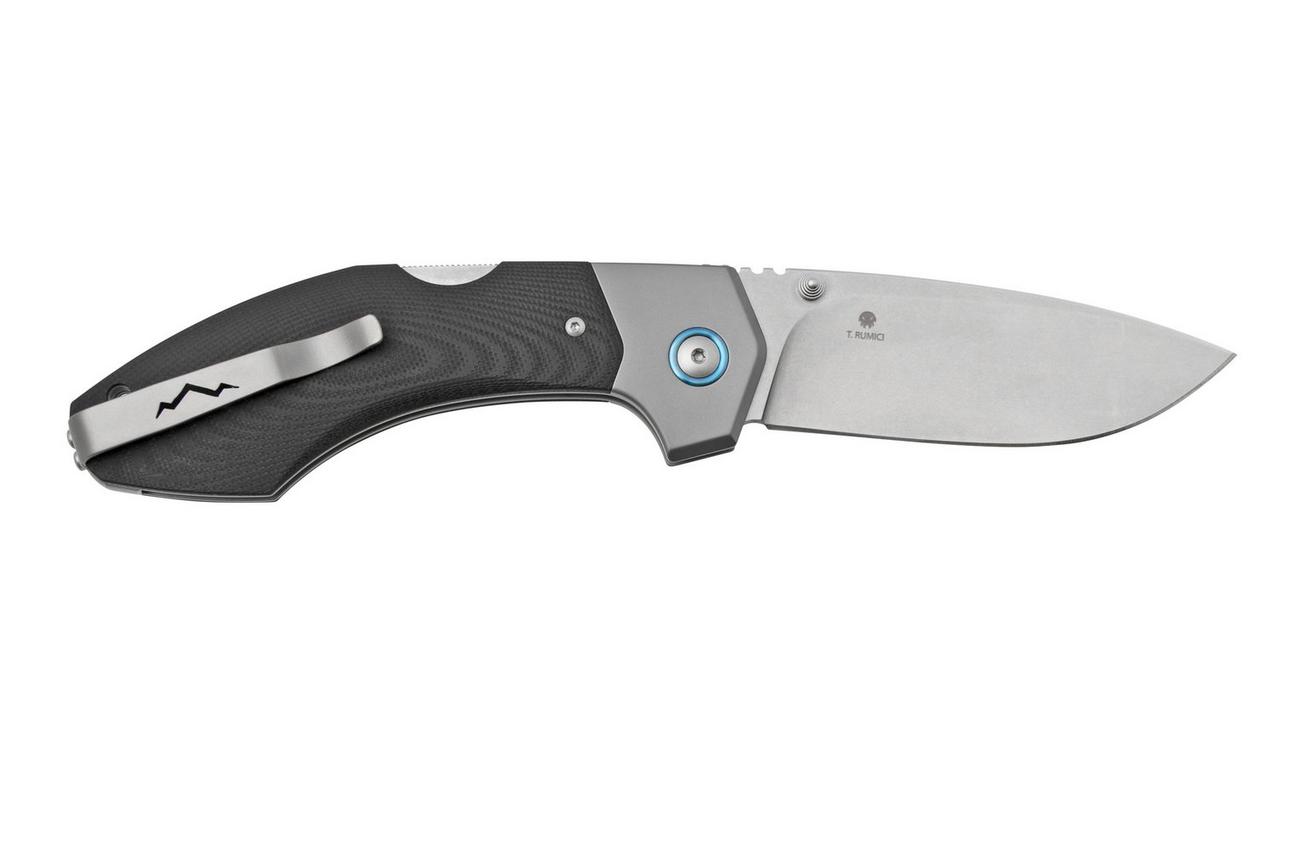 MKM Hero Stonewashed, Black G10, Titanium Bolsters, zakmes