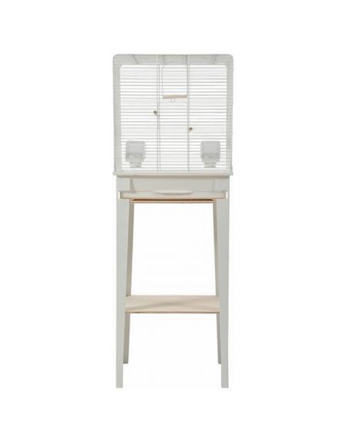 Zolux Vogelkooi Chic Loft Met Meubel - Vogelverblijven - 44.5x28x124 cm Wit