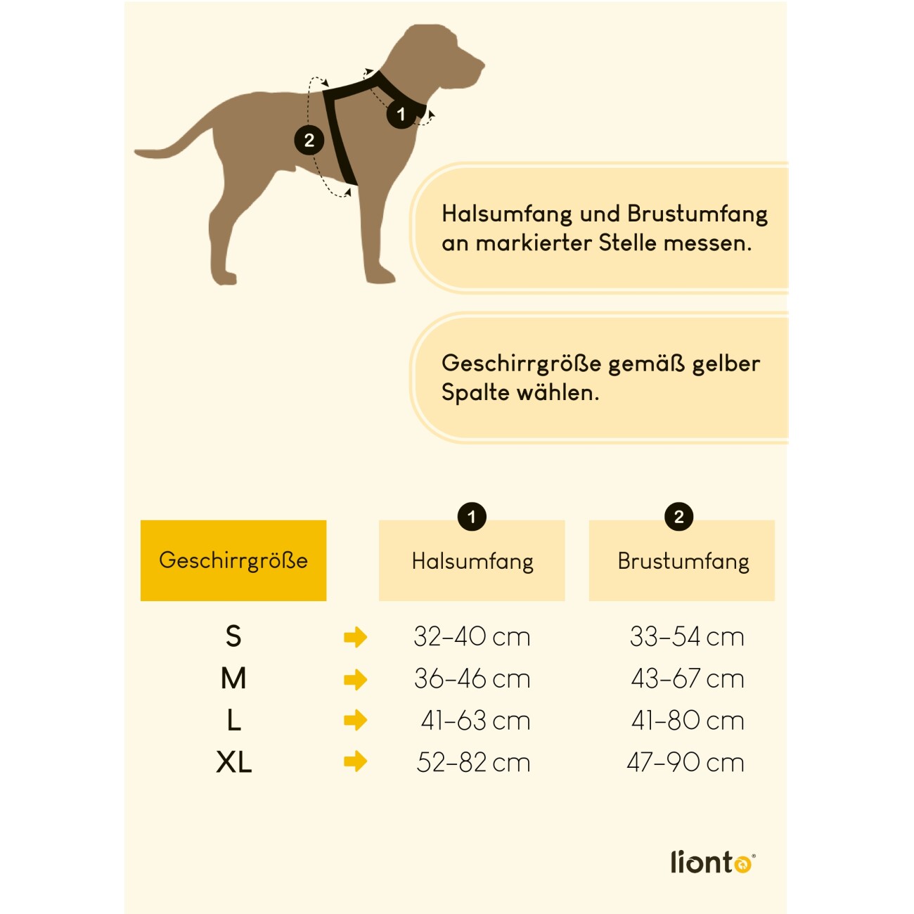 Lionto Hundegeschirr schwarz S