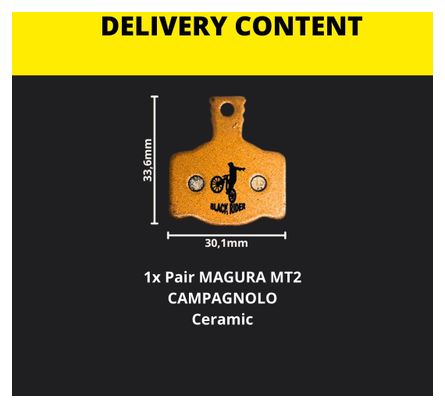 Paires de Plaquettes BLACK RIDER pour Magura Campagnolo Céramique 