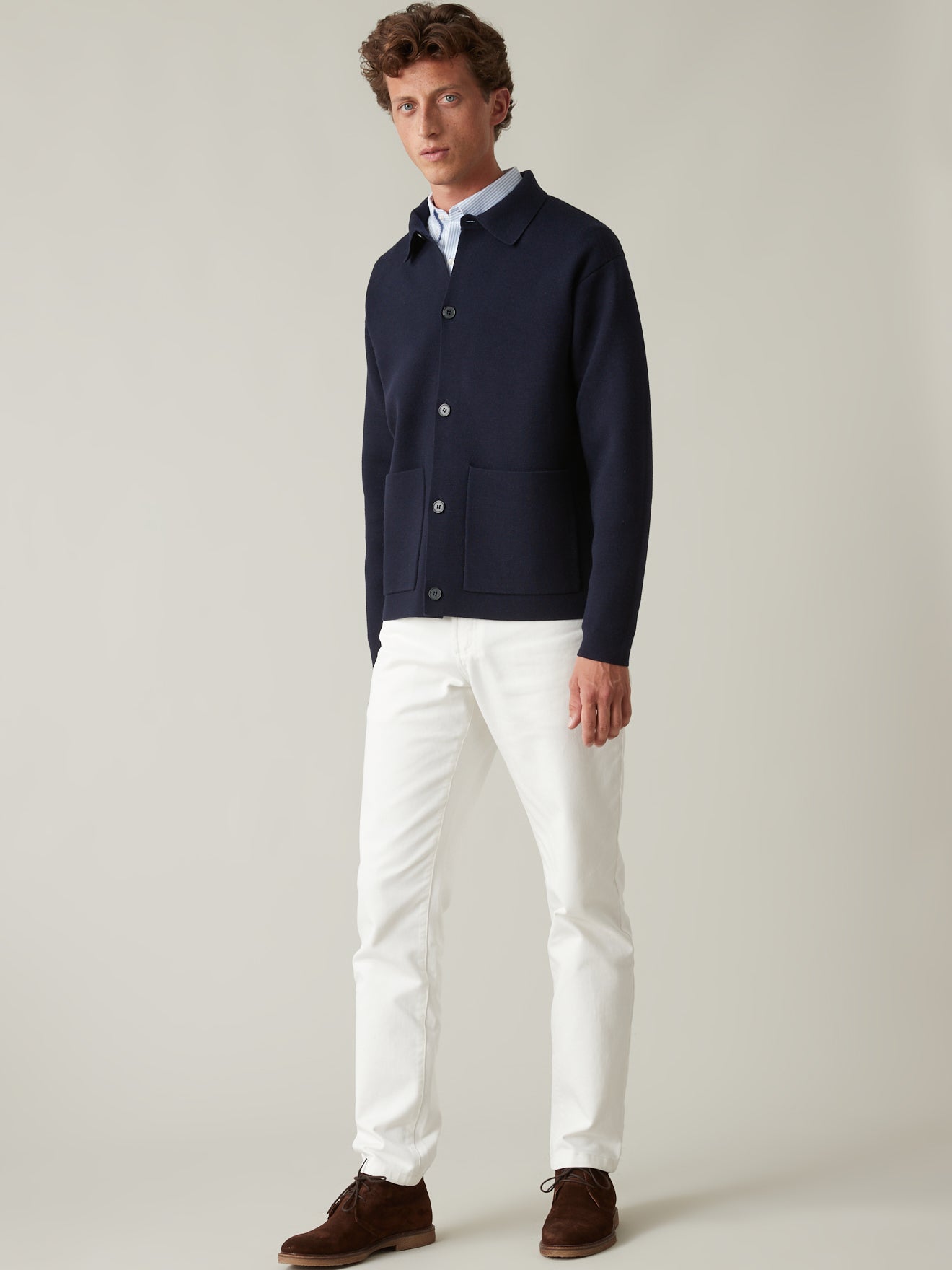 Cardigan homme avec laine et fibres recyclées