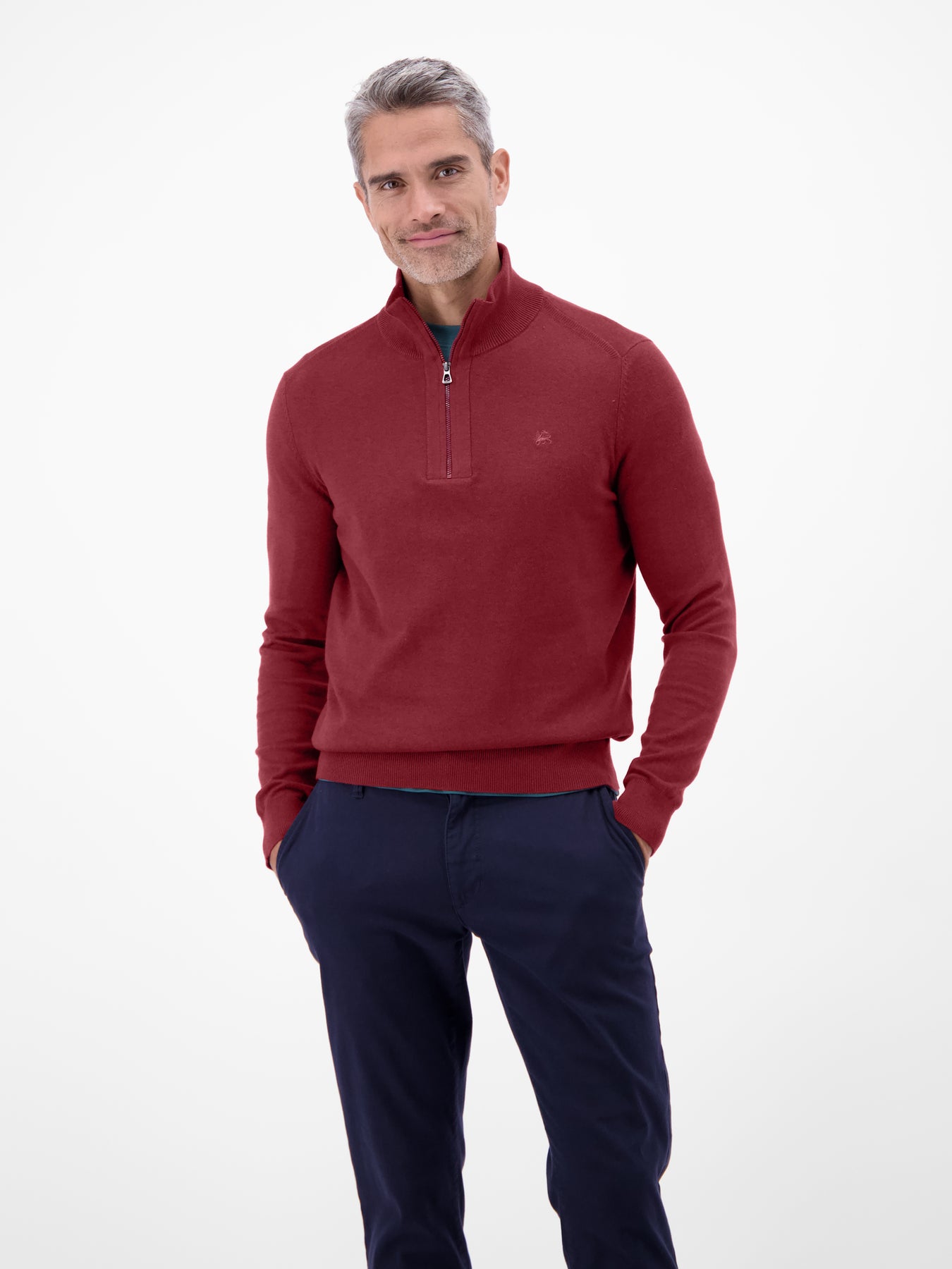 Flachstrickpullover mit Troyerkragen
