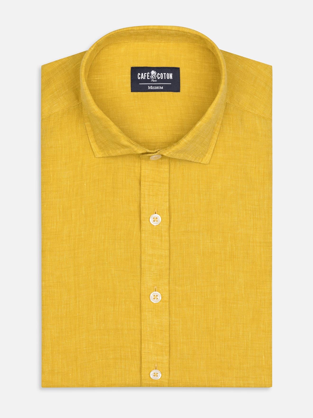 Chemise Olaf en lin jaune