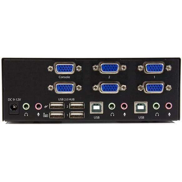 StarTech.com Switch KVM USB double VGA à 2 ports avec hub USB 2.0 à 2 ports