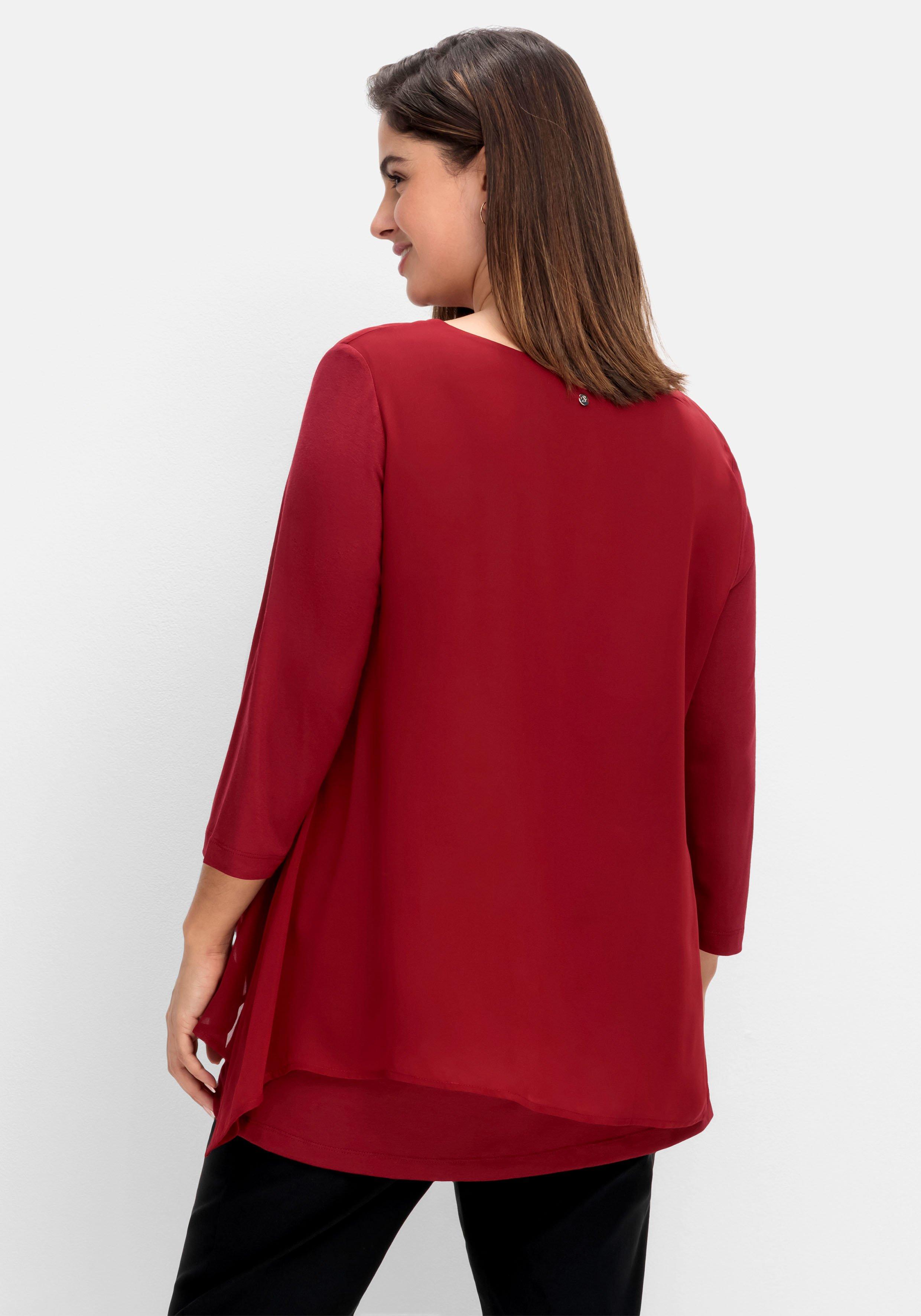 Blusenshirt mit Chiffon, doppellagig