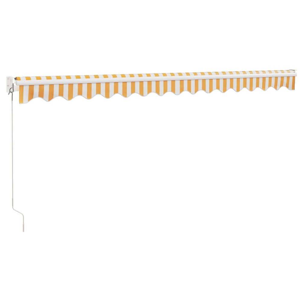 Auvent rétractable jaune et blanc 4x3 m tissu et aluminium