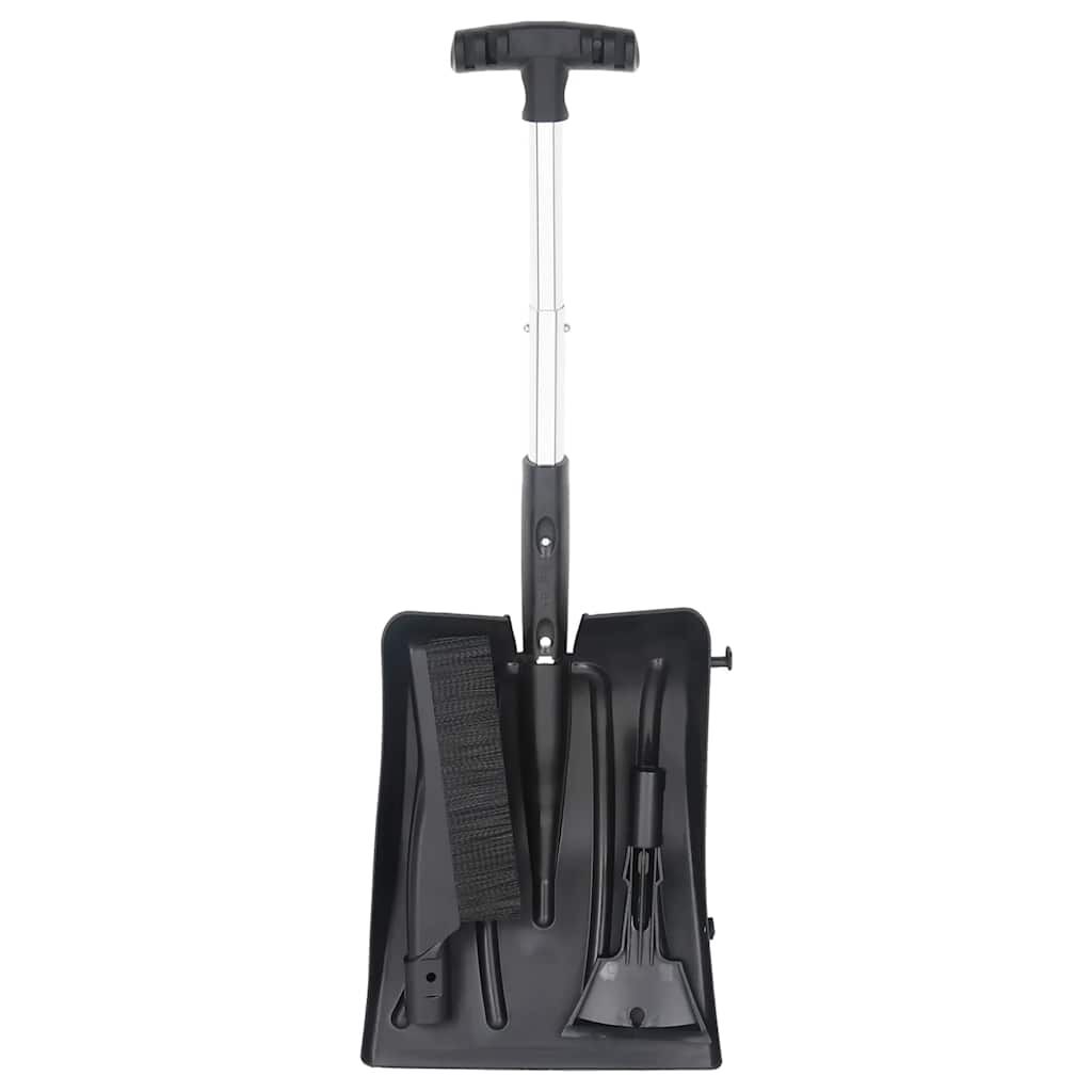vidaXL 3-in-1 Sneeuwschuiver met Accessoires Zwart Aluminium