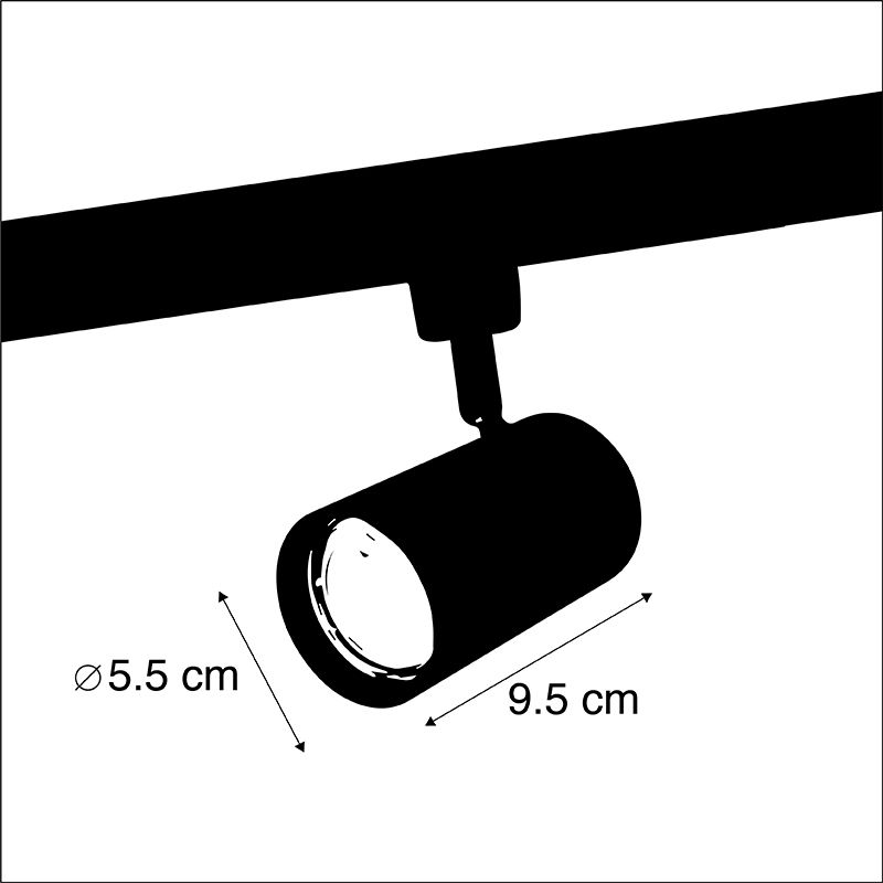 Smart railspot zwart 1-fase incl. Wifi GU10 - Iconic Jeana