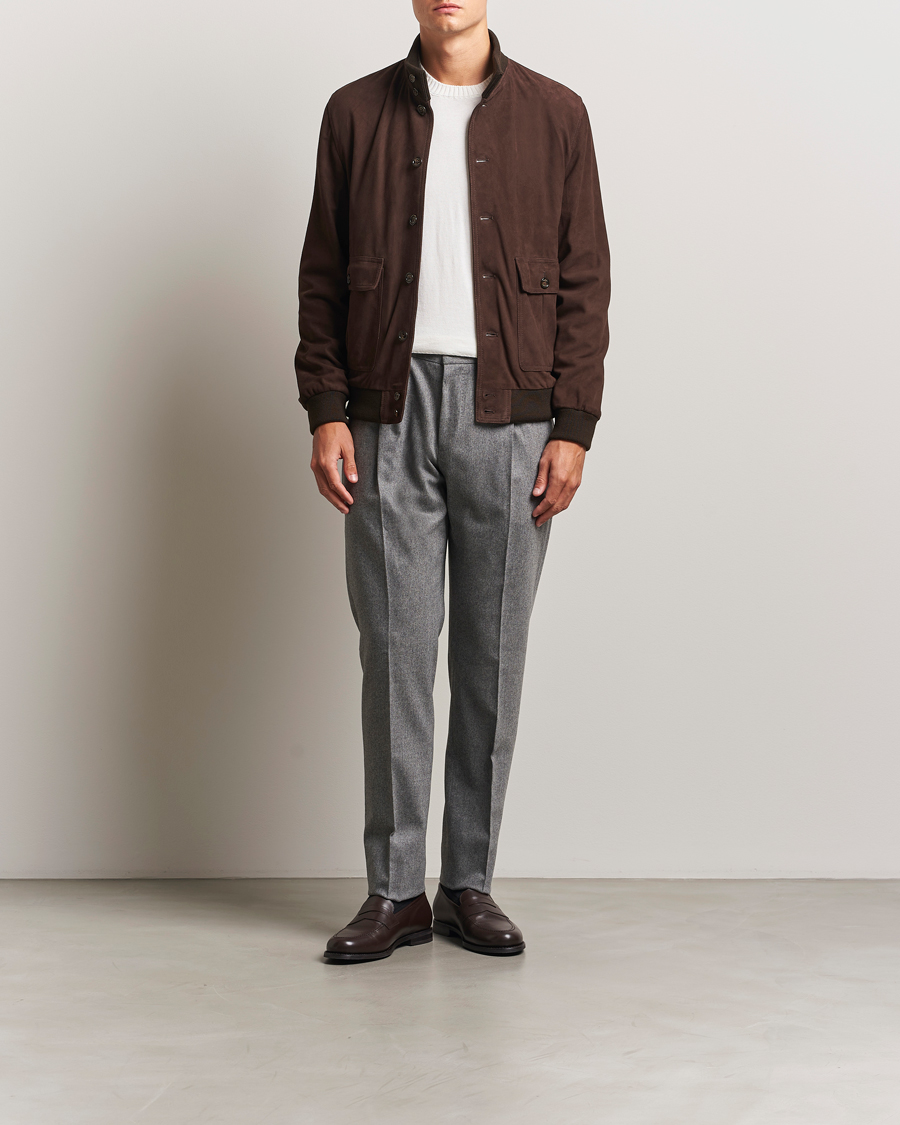 PT01 Slim Fit Wool/Cashmere Drawstring Trousers Grey Melange