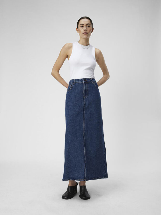 Object OBJELLEN MW LONG DENIM SKIRT NOOS Medium blue denim