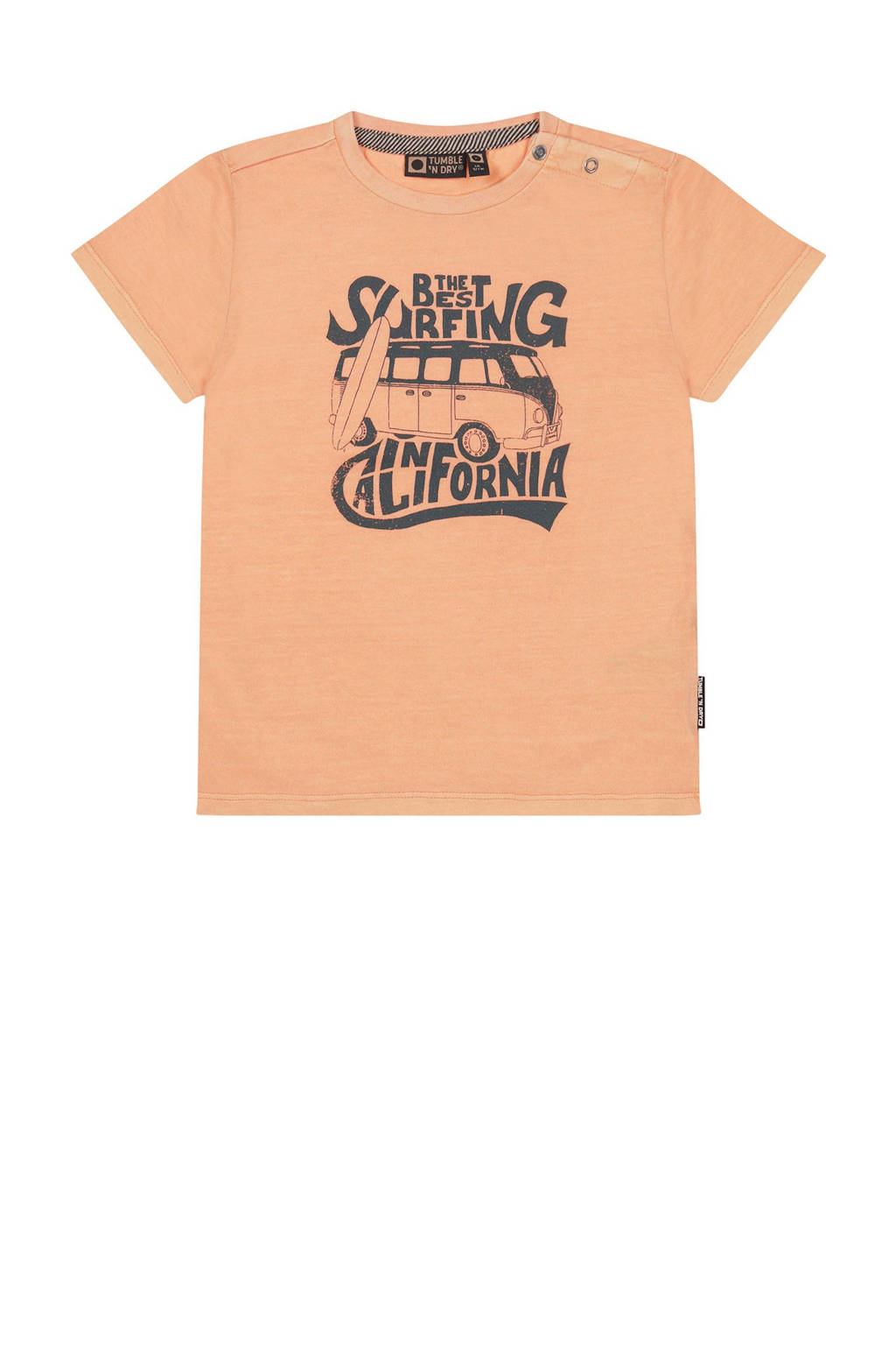 Tumble 'n Dry T-shirt Barrel van katoen zacht oranje