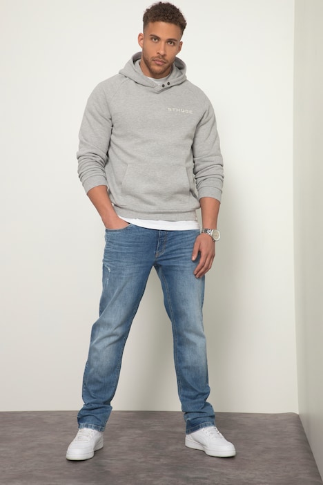 STHUGE Hoodie, OEKO-TEX, Melange-Sweat, Brustprint, bis 8 XL