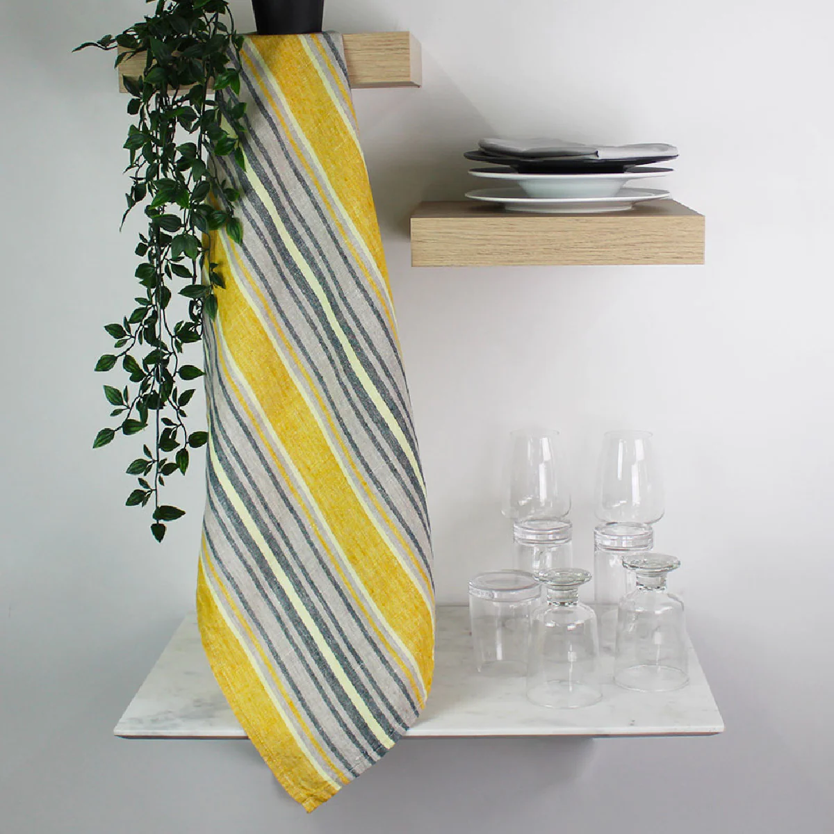 Torchon pur lin jaune 50x70 Garnier Thiebaut