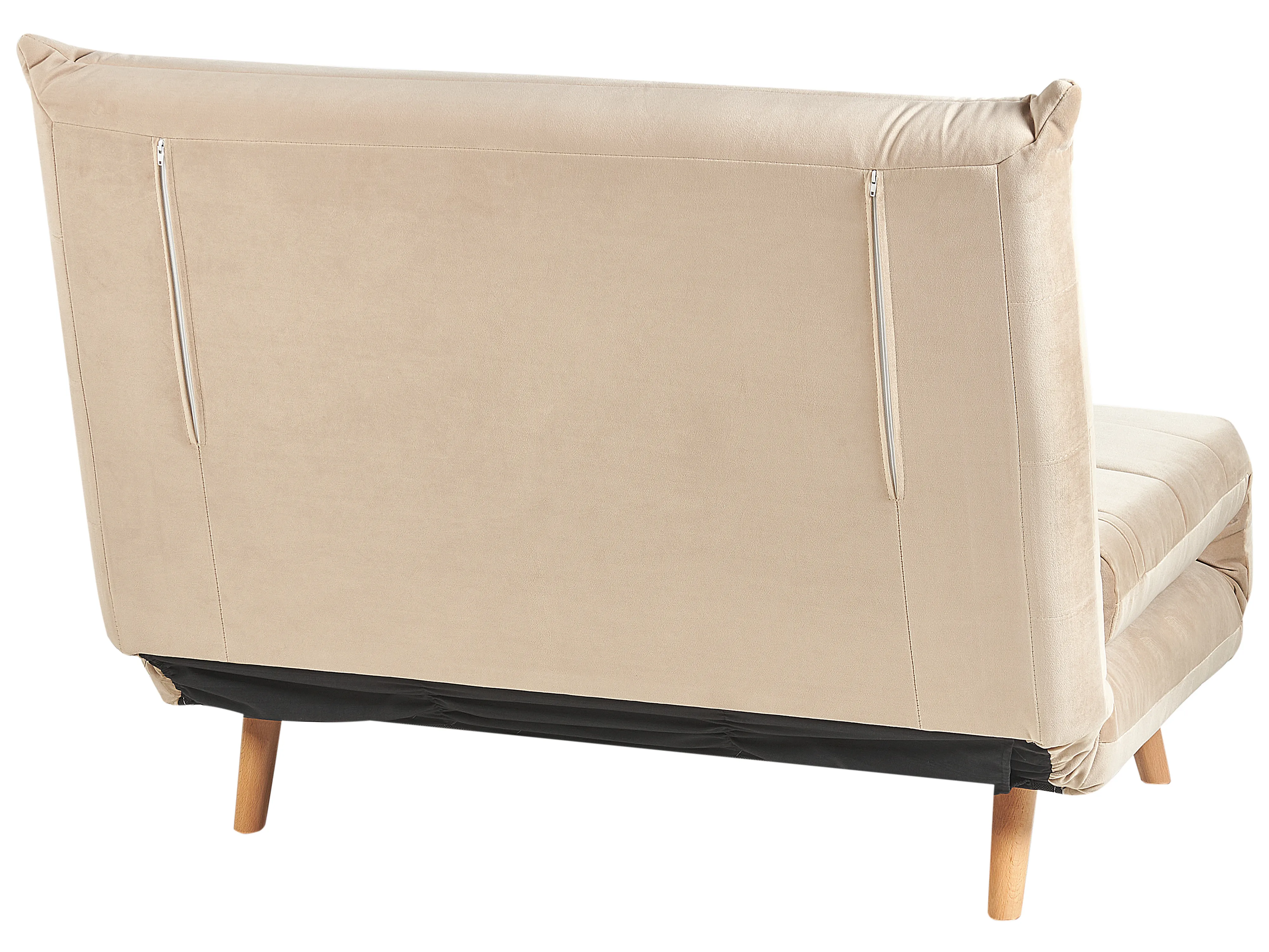 Eenpersoons slaapbank SETTEN Fluweel Zandbeige