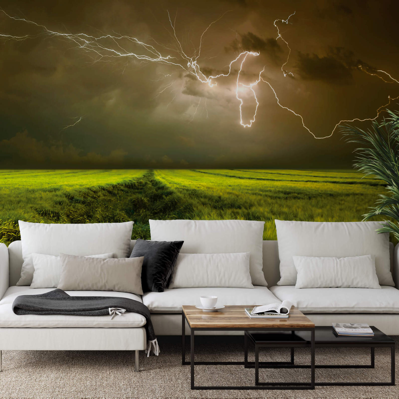 Fototapete DESIGNWALLS 2.0 - grün-gelb - Landschaft - 2,6 Meter