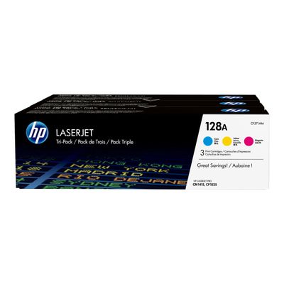 HP 128A - Pack de 3 - cyan, magenta, jaune - cartouche laser d'origine