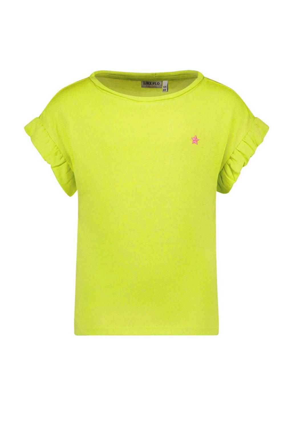 Like Flo metallic T-shirt lichtgroen metallic