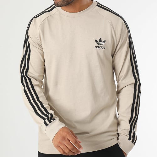 Tee Shirt Manches Longues A Bandes 3 Stripes IM2086 Beige