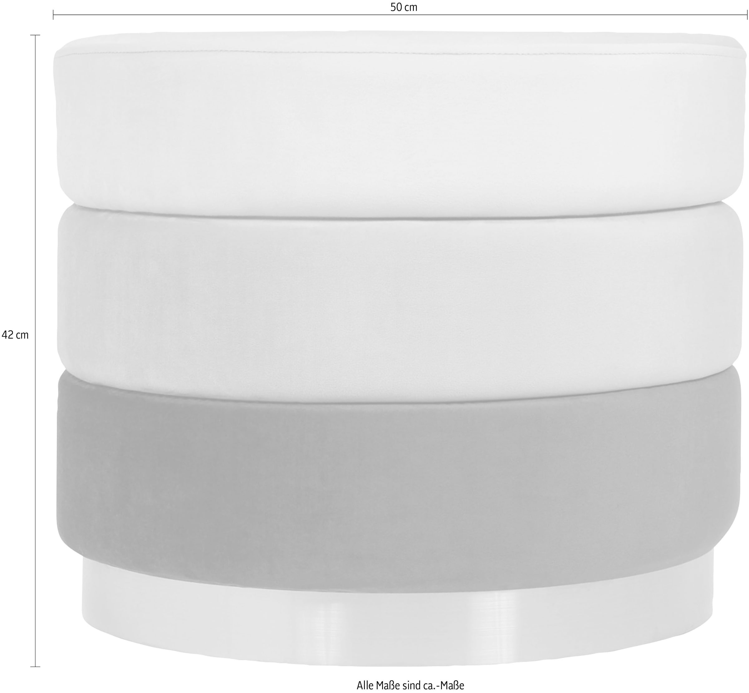 Kayoom Sitzhocker »Hocker Elyse, Edler Touch durch goldenen Sockel« 1 Stk. tlg. samtweich, hochwertig, Perfekt aufeinander abgestimmte Farben