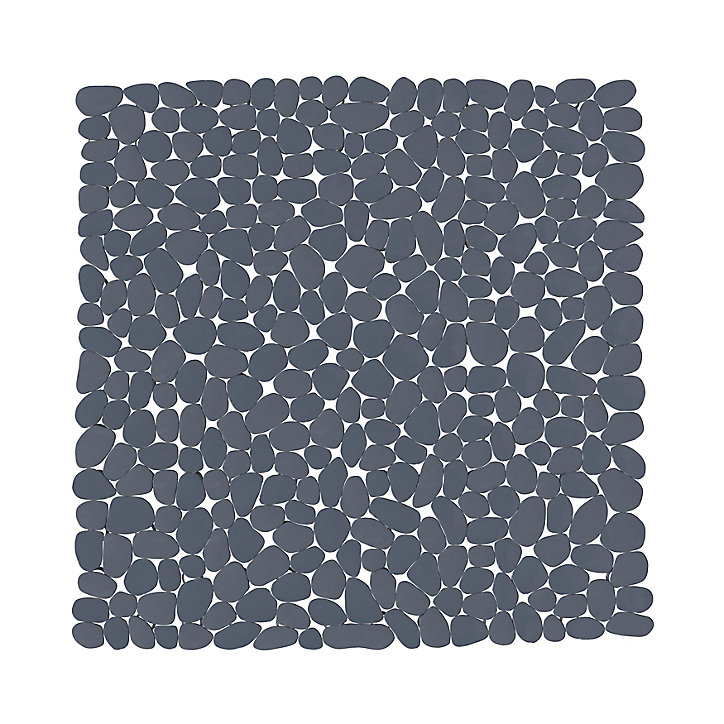 Tapis antidérapant carré baignoire et douche GoodHome Koros coloris bleu nuit en PVC L.53 x l.53 cm