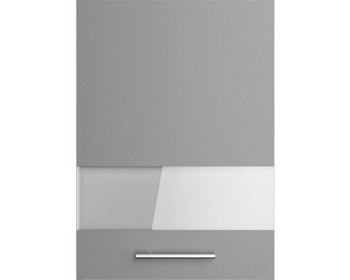 Optifit wandkast met glazen deur Mats825 BxDxH 50x34,9x70,4 cm basaltgrijs mat gedemonteerd scharnier omkeerbaar (links of rechts te monteren)
