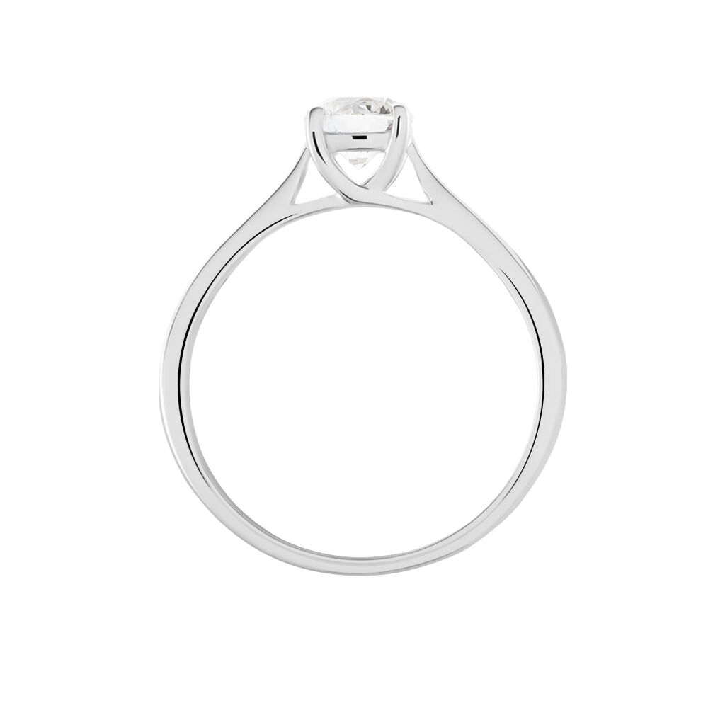Bague Solitaire Fiona Or Blanc Diamant Synthetique