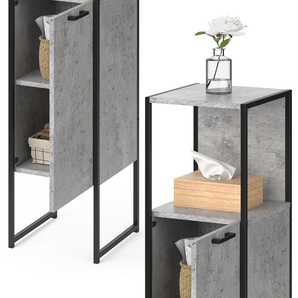 Vicco Badschrank Fyrk Beton Badezimmerschrank Midischrank Badregal 3 Fächer
