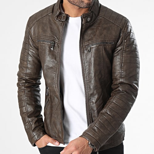 Veste Biker Marron