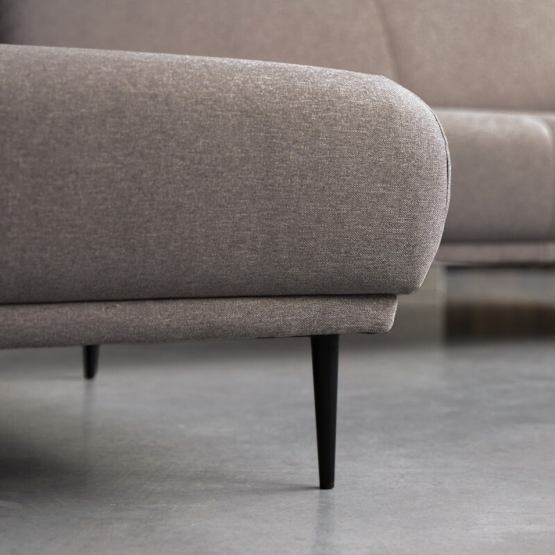 Canapé d'angle gauche Finn en tissu, 4 places, gris taupe