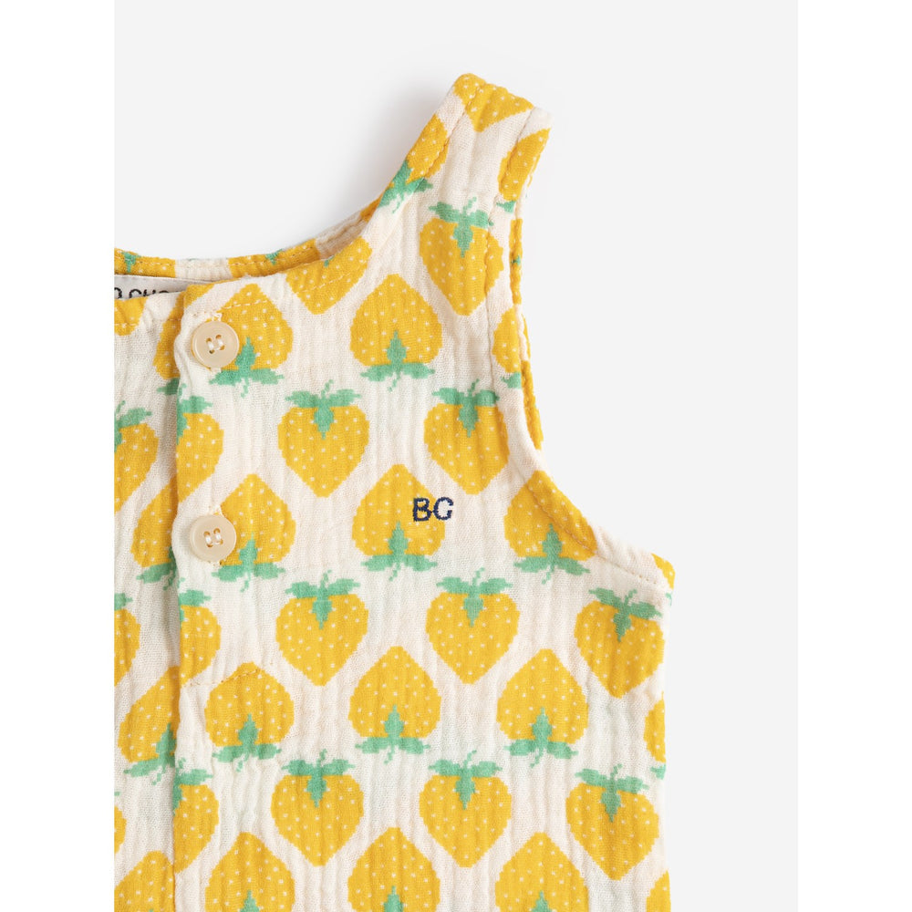Køb Bobo Choses White Strawberry All Over Woven Playsuit