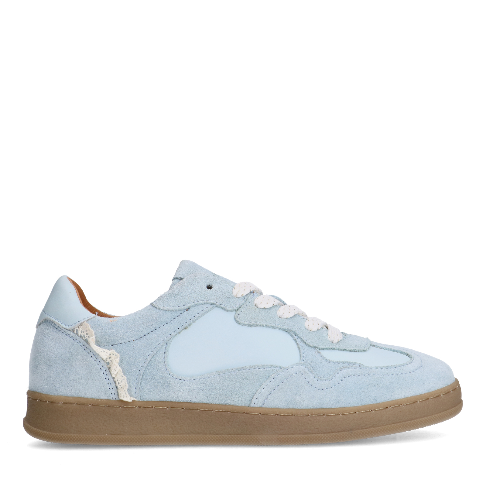 Lichtblauwe suède sneakers