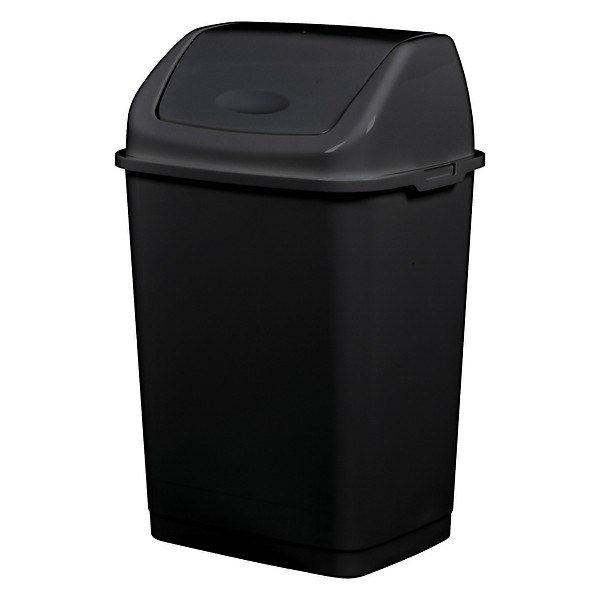 Poubelle plastique recyclé à couvercle basculant clap green - 35l - noir