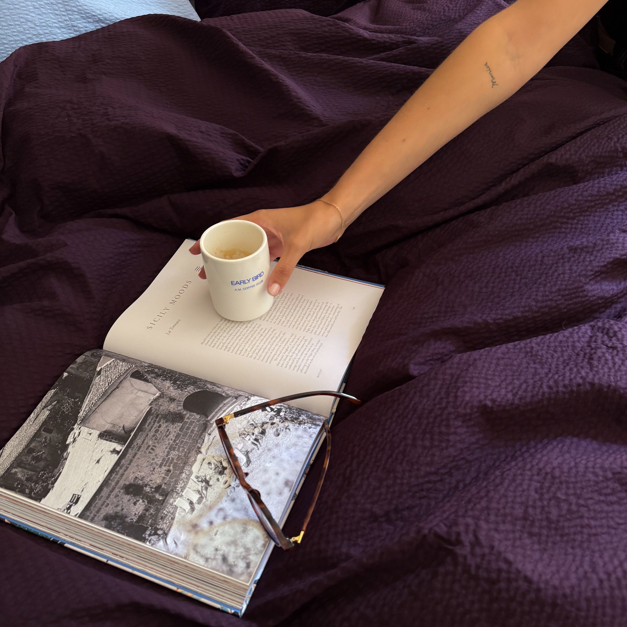 Crisp Sheets Plum Dekbedovertrek 140 x 220 cm - Paars