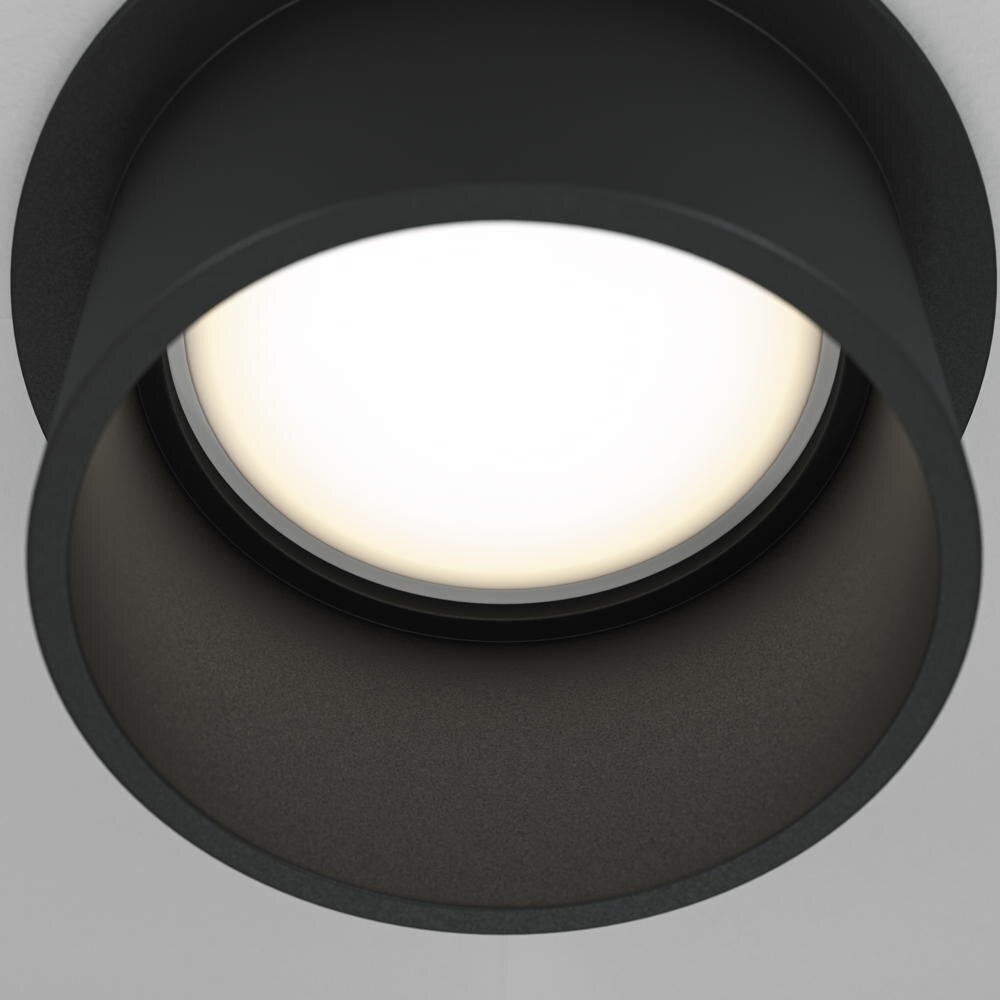 Reif inbouw plafondspot in zwart GU10 55mm