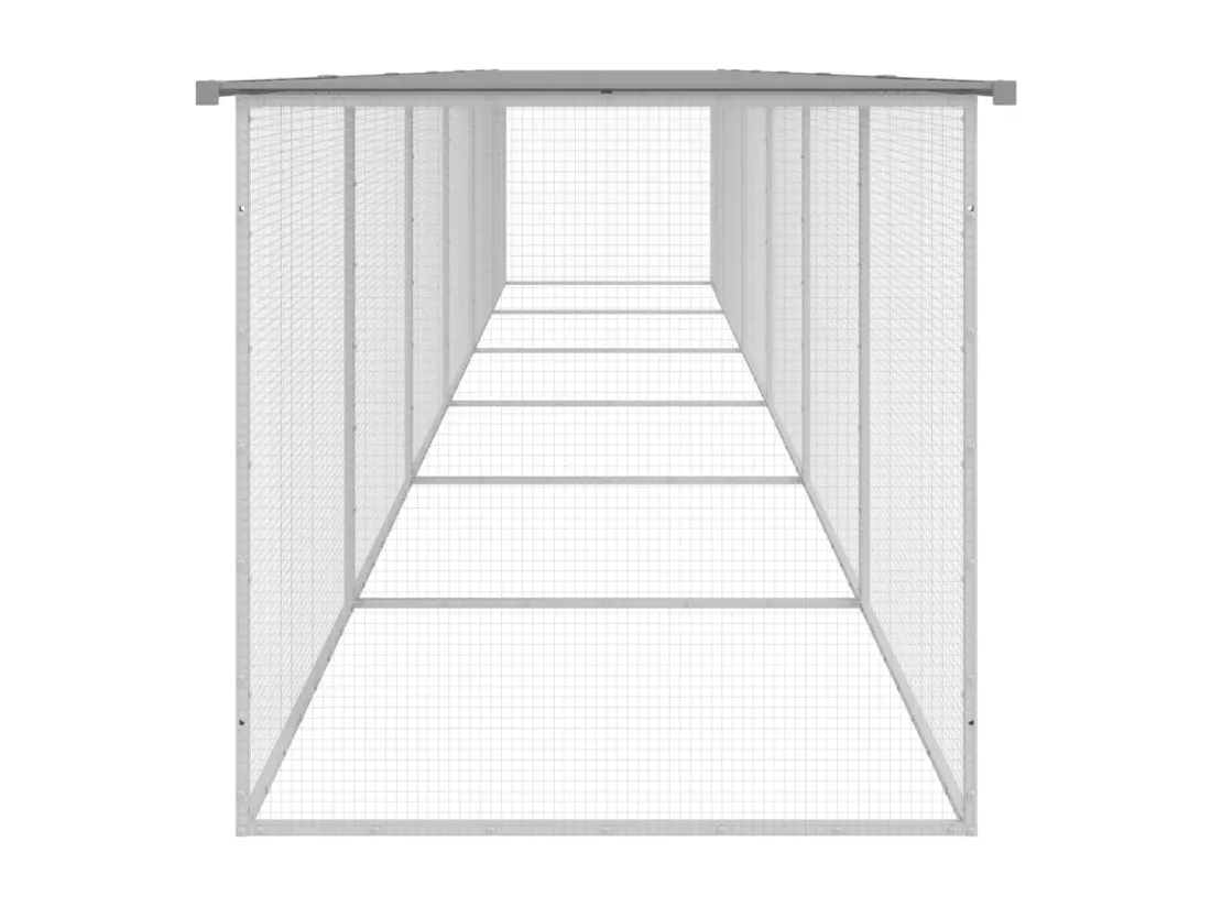 Poulailler avec toit gris clair 603x98x90 cm acier galvanisé