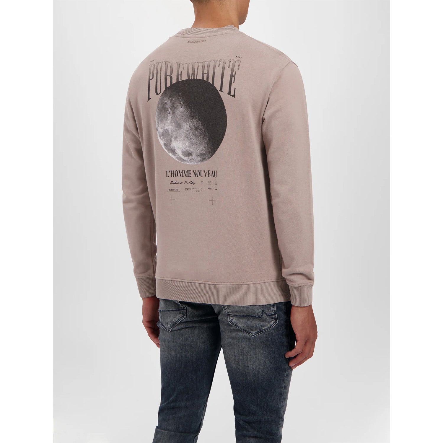 Purewhite  Moon Crewneck