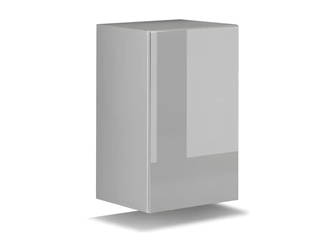 Meuble de salon blanc collection CEPTO, 1 porte, 1 étagère. Idéal pour un petit rangement dans le salon