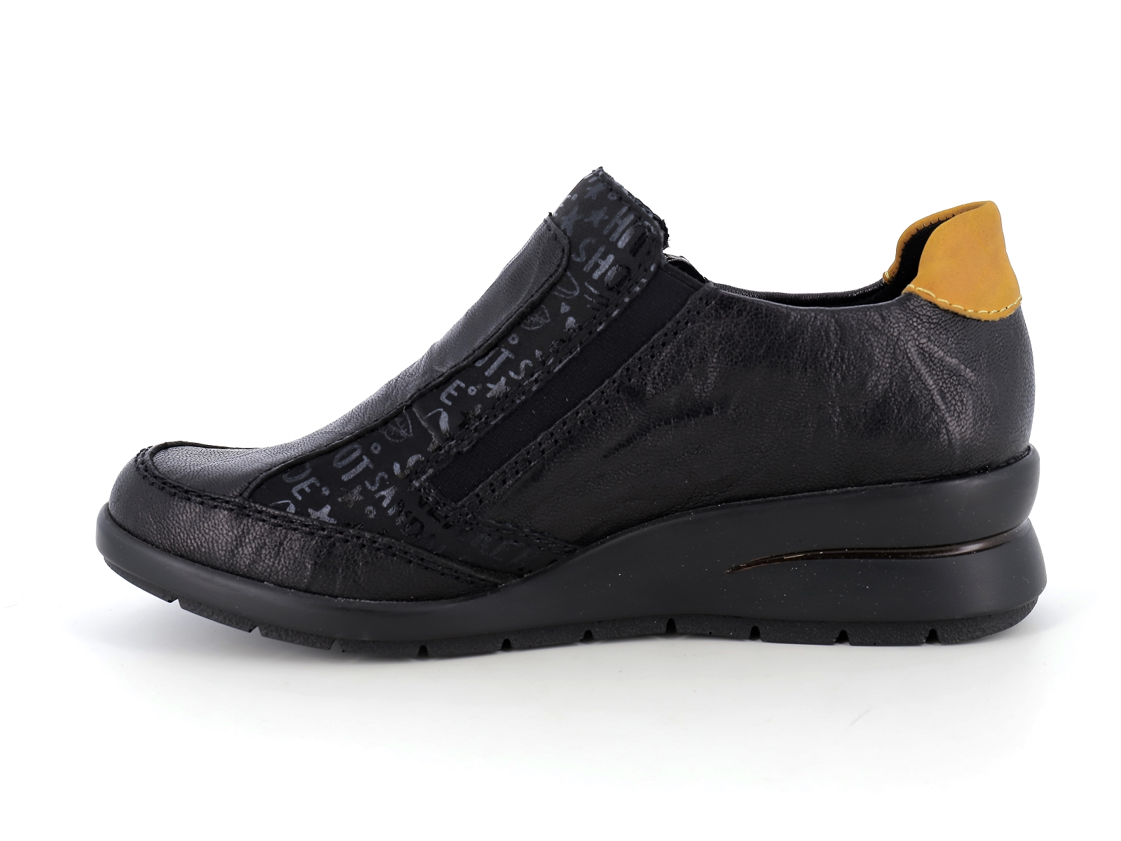 Rieker-L4850 Synthétique Noir Jaune