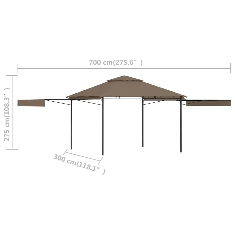 vidaXL - Tuinhuisje - Taupe - Polyester