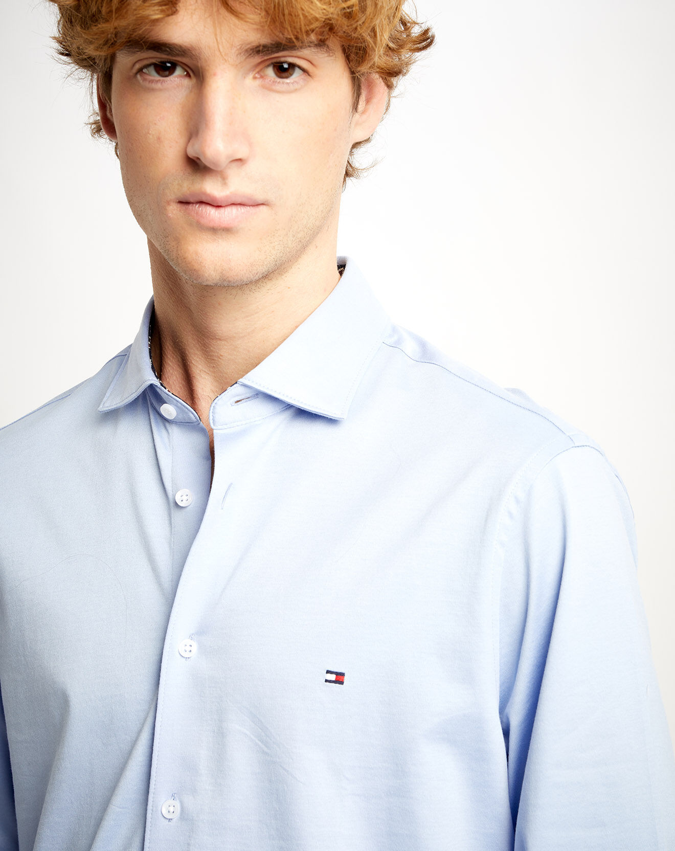 Tommy Hilfiger Chemise slim en Jersey Solid bleu lavande