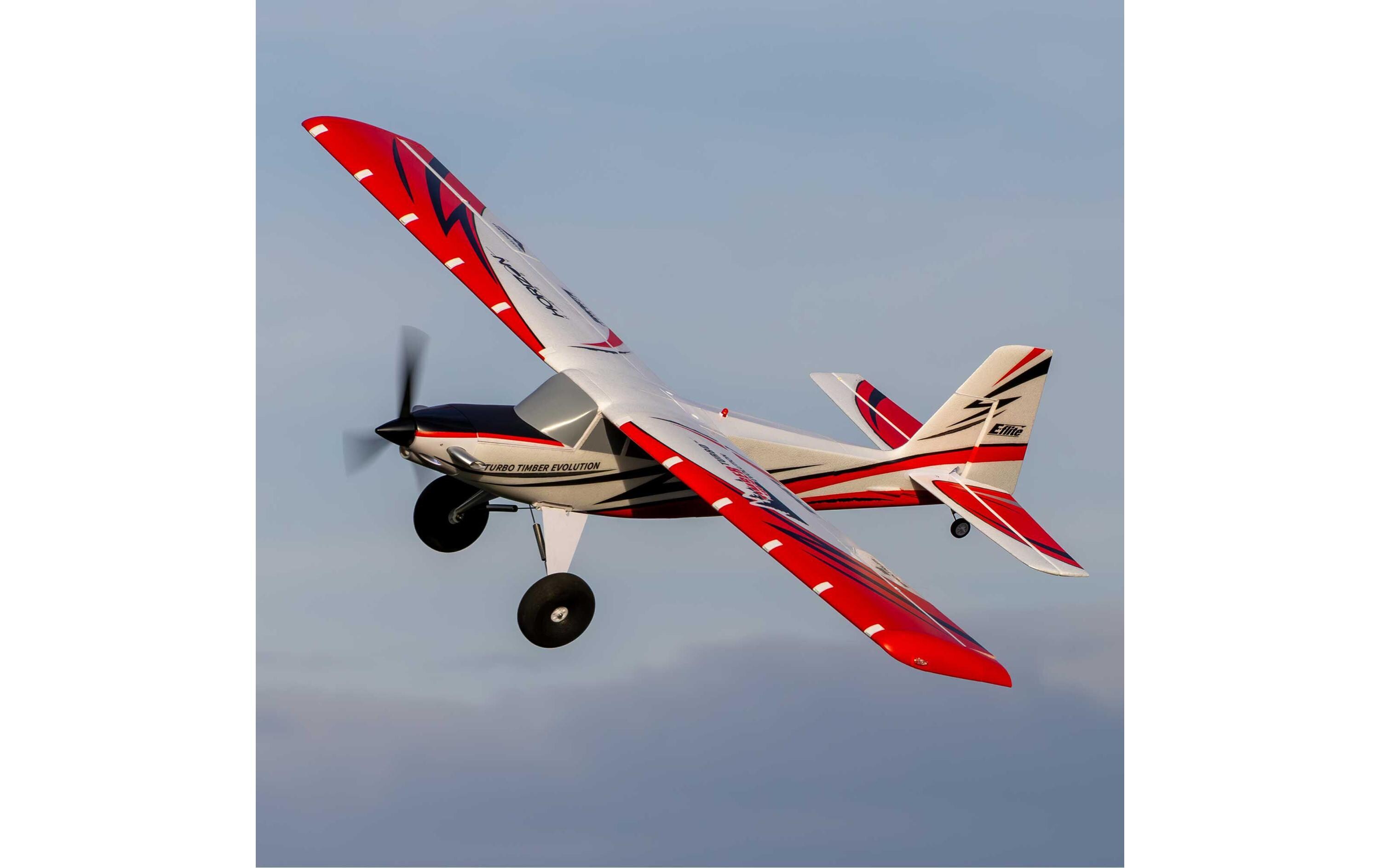 Motorflugzeug Turbo Timber Evo 1555 mm, PNP<br>Kompaktes STOL-Flugmodell mit funktioneller und werkseitig eingebauter LED-Lande-, Navigations- und Stroboskopbeleuchtung