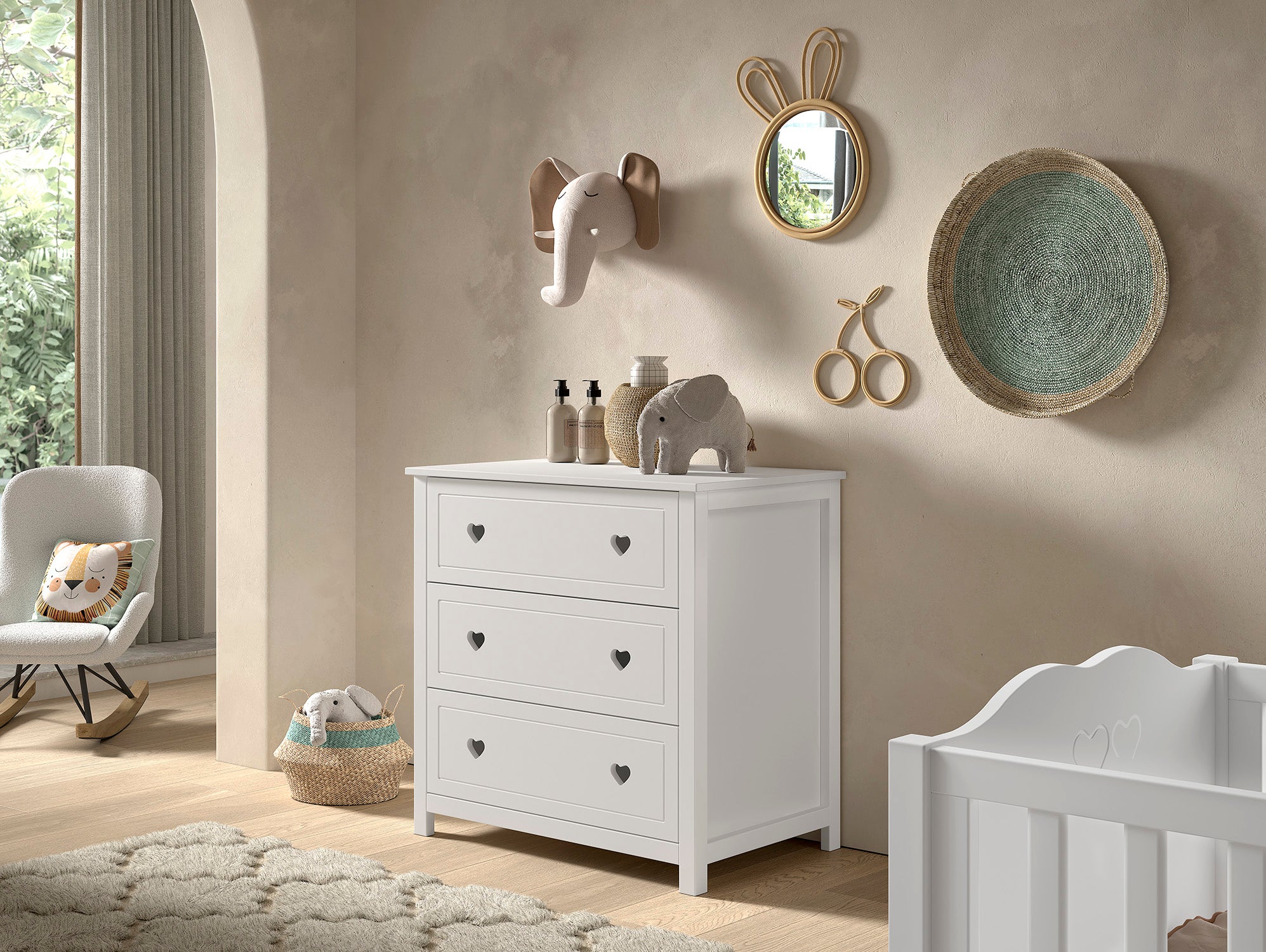 LUCEVI - Amori Commode 3 Laden - Wit - 90x57 cm