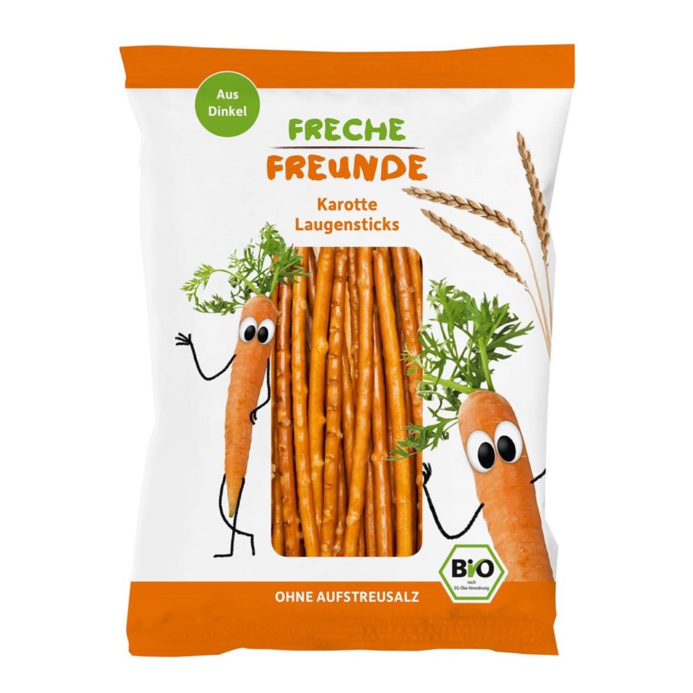 Freche Freunde Laugensticks<br>75 g, Beutel, Karotte